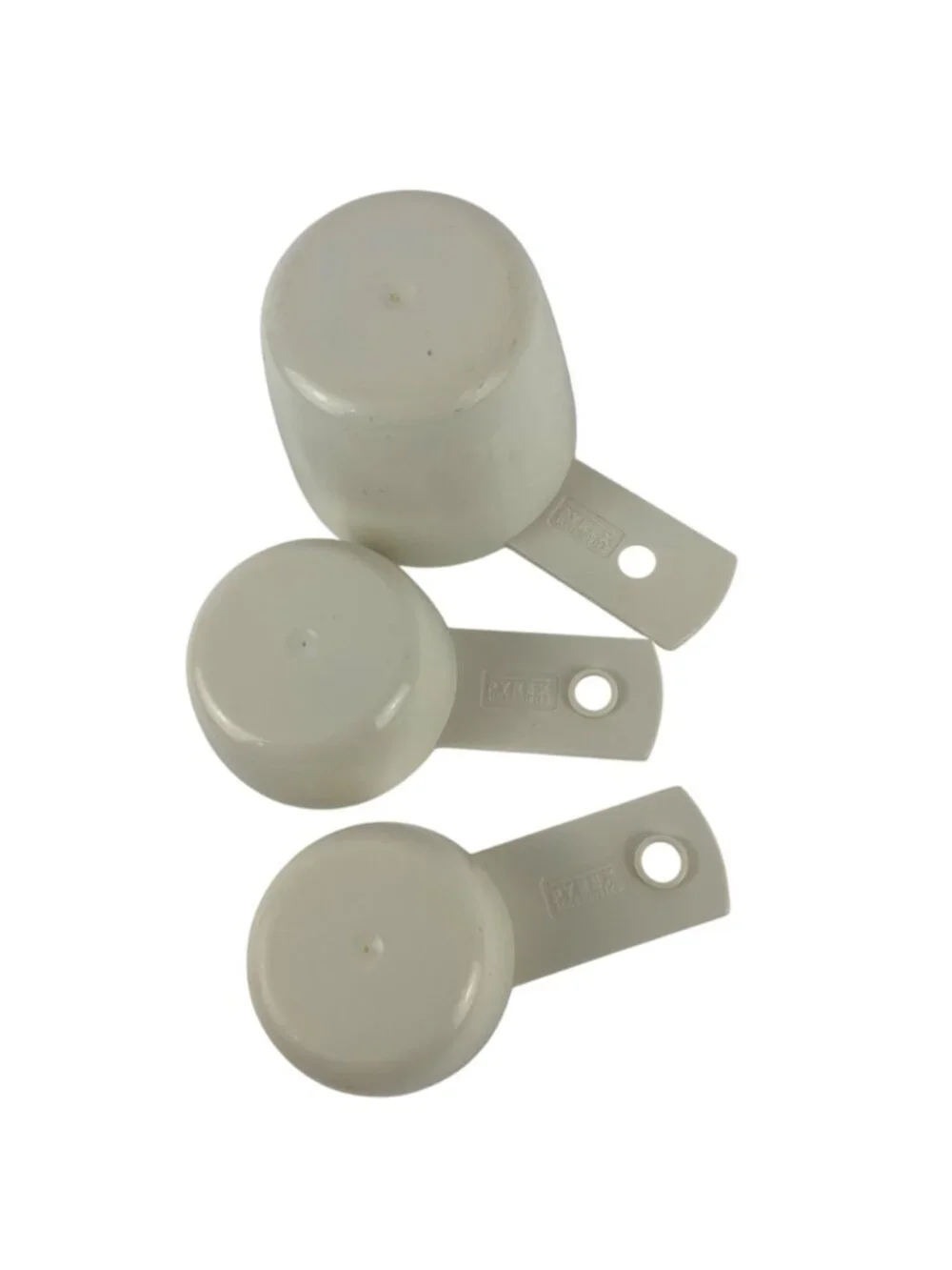 Vintage Pyrex Measuring Cups Set Of 3 White Plastic 1/4 1/3 1 Cup Kitchen Tools